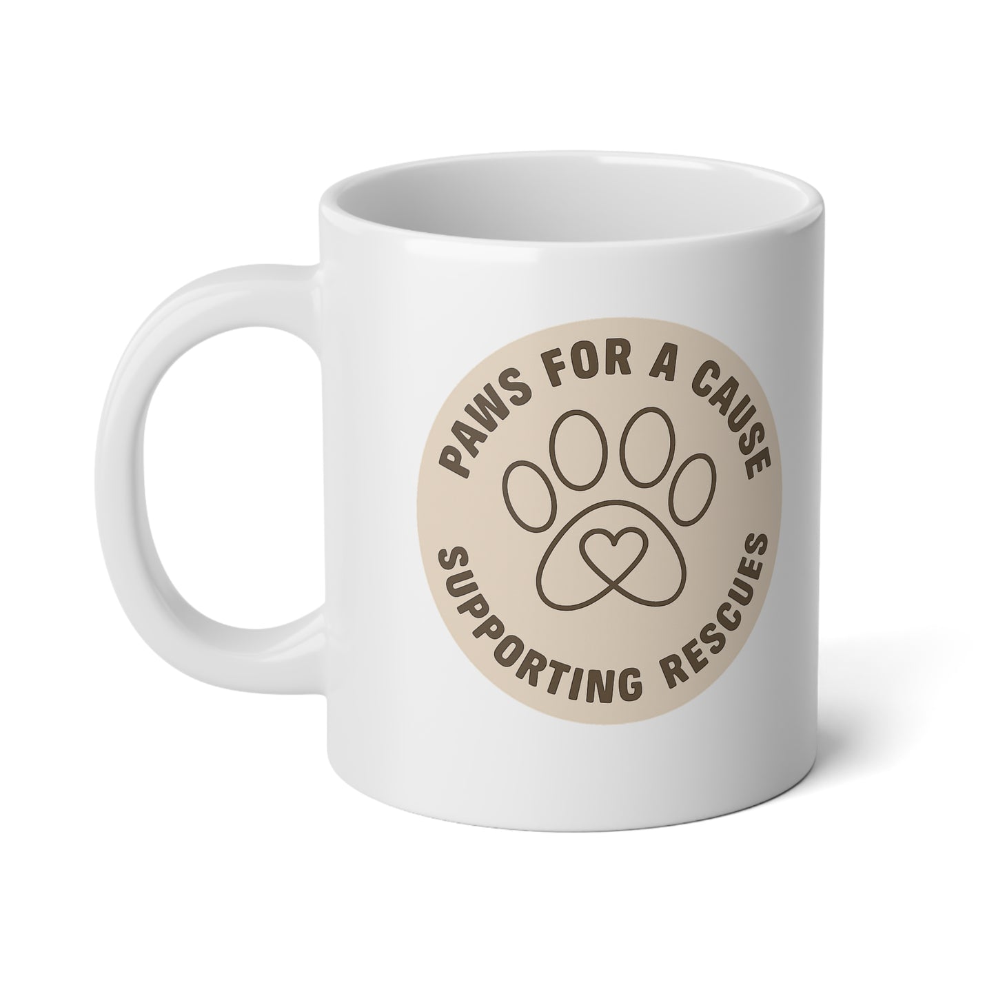 Paws for a Cause Rescue Mug – 20oz Ceramic Coffee Cup - Novel Paws
