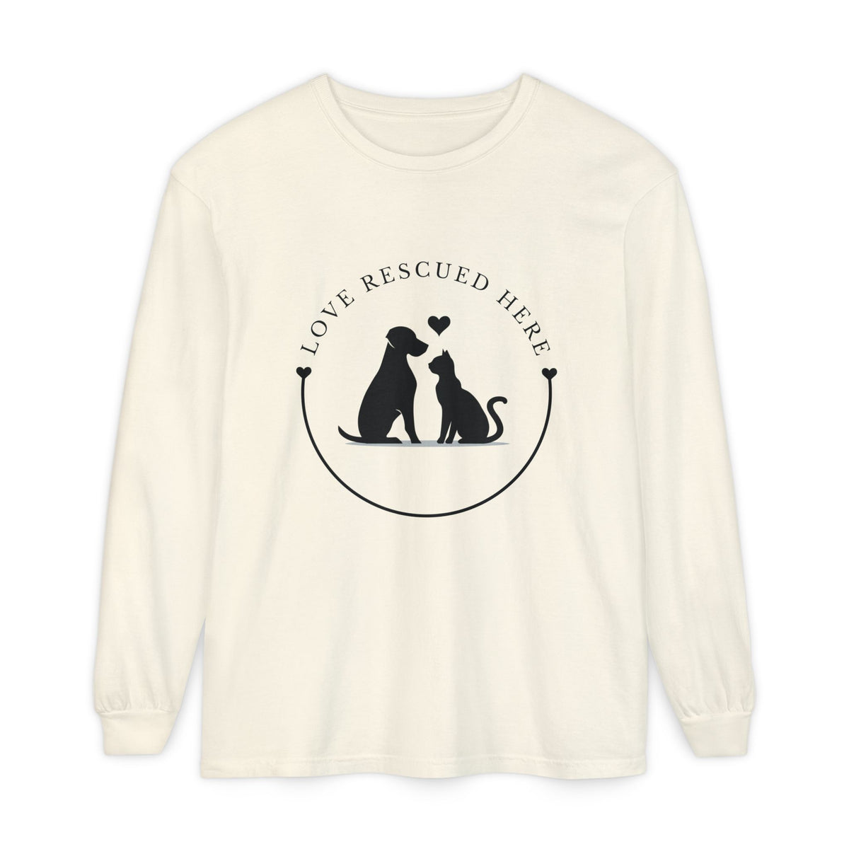 Love Rescued Here Cat and Dog Adoption Long Sleeve T-Shirt