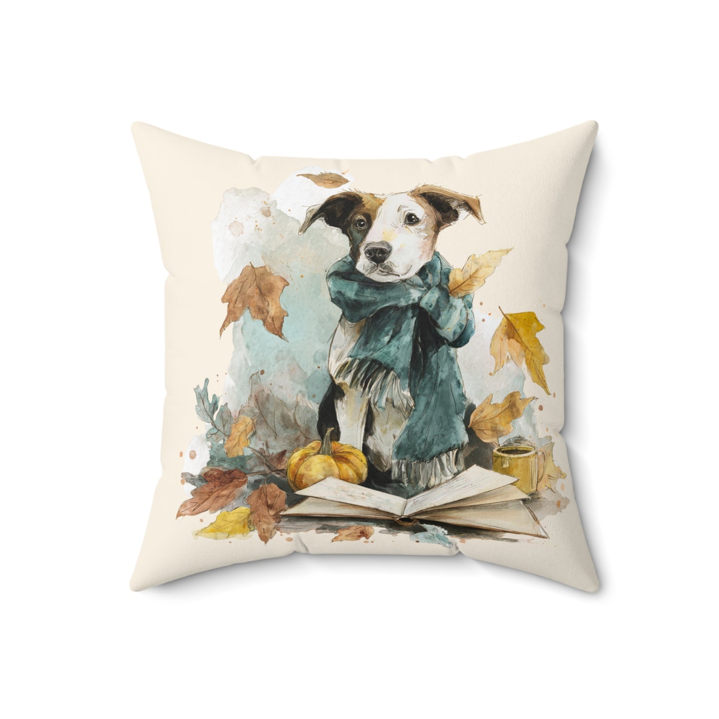 Cozy Dog-Themed Pillow, Decorative Cushion, Fall Home Decor, Pet Lover Gift, Autumn Accent, Personalized Pet Pillow