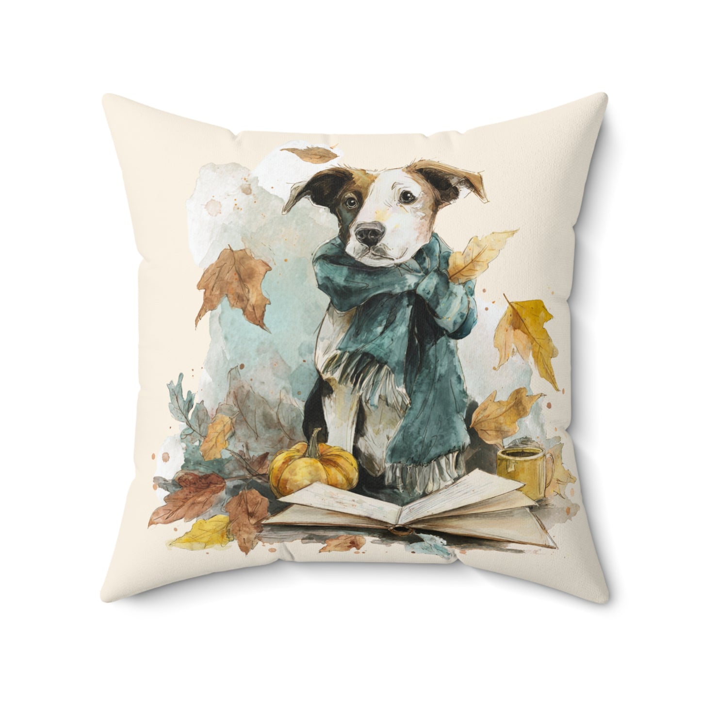 Cozy Dog-Themed Pillow, Decorative Cushion, Fall Home Decor, Pet Lover Gift, Autumn Accent, Personalized Pet Pillow