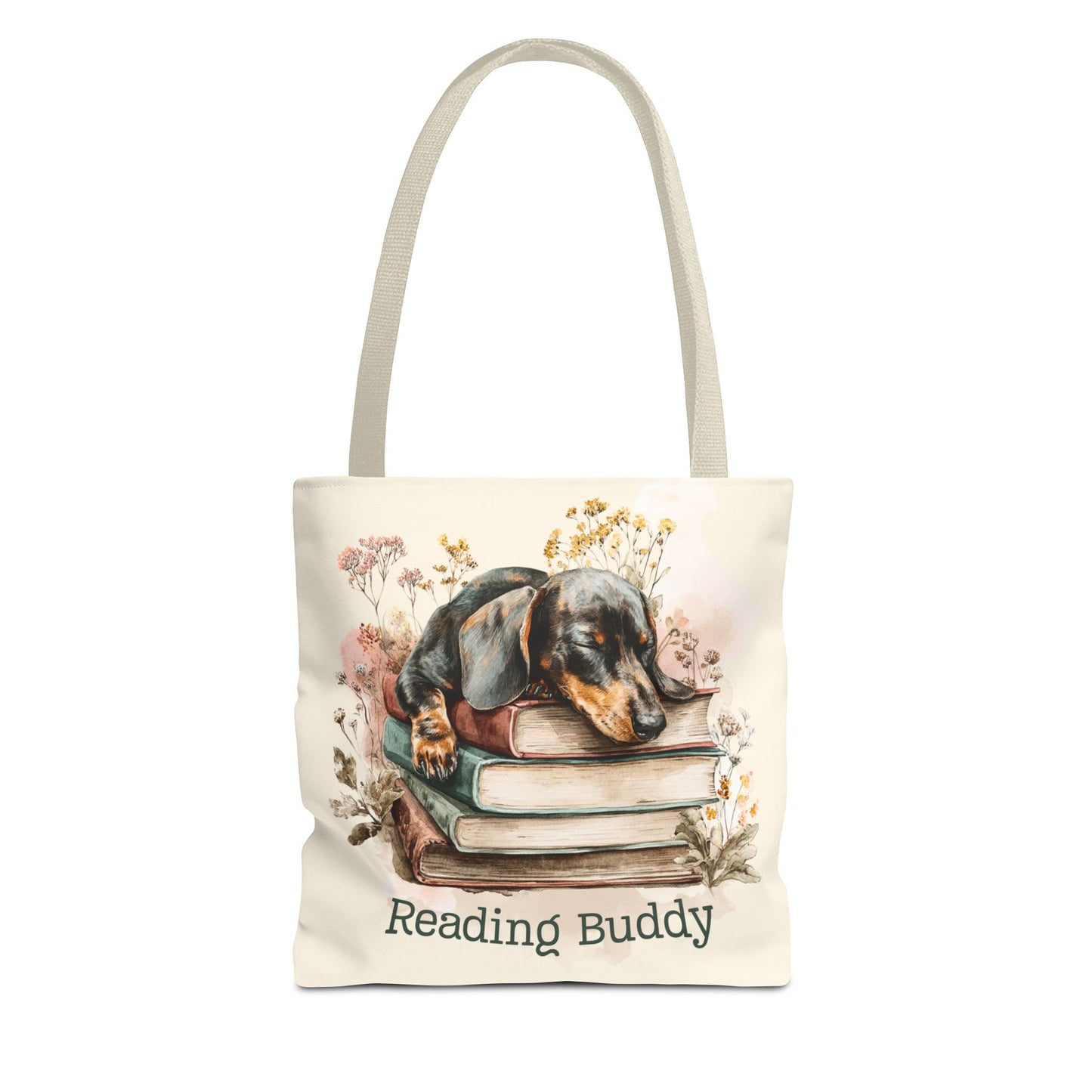 Reading Buddy Dachshund Tote Bag β Cozy Gift for Book & Dog Lovers - Novel Paws