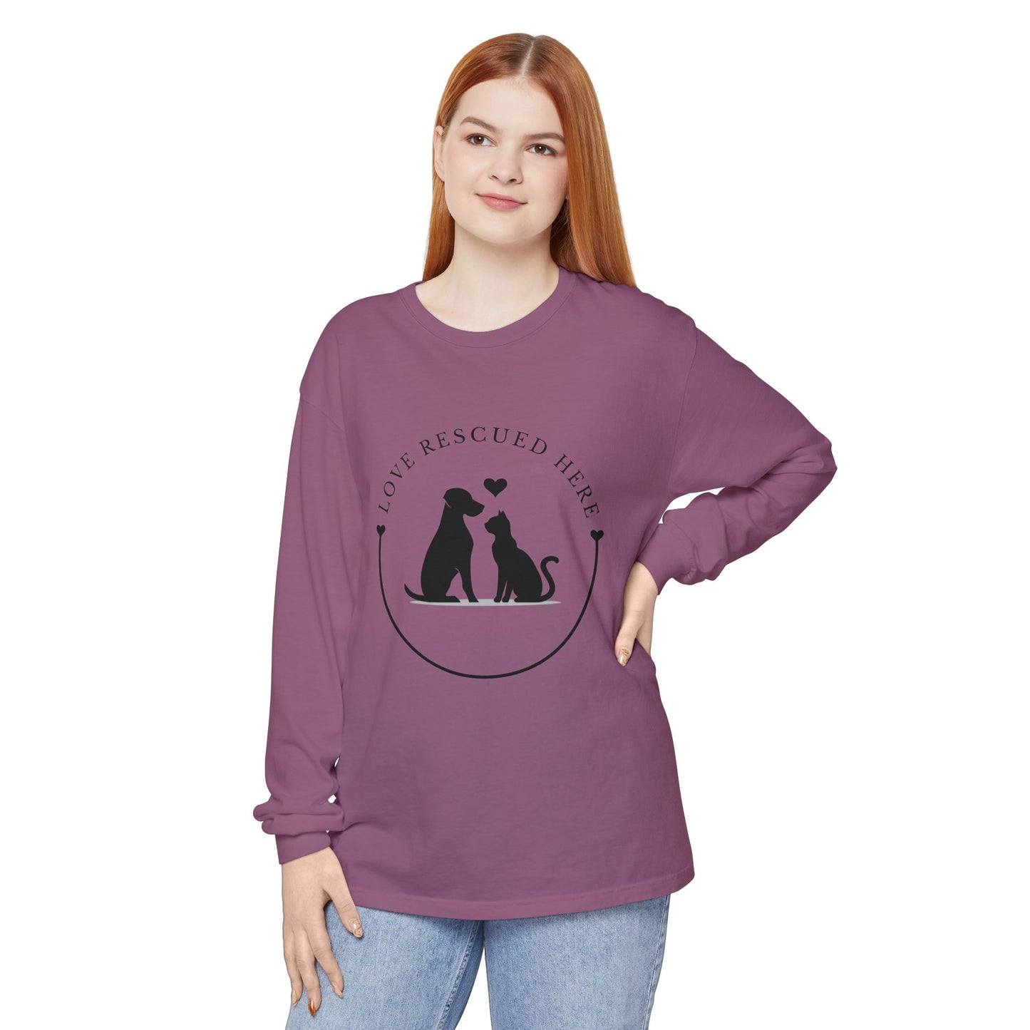 Love Rescued Here – Paws for a Cause Long Sleeve Tee - Novel Paws