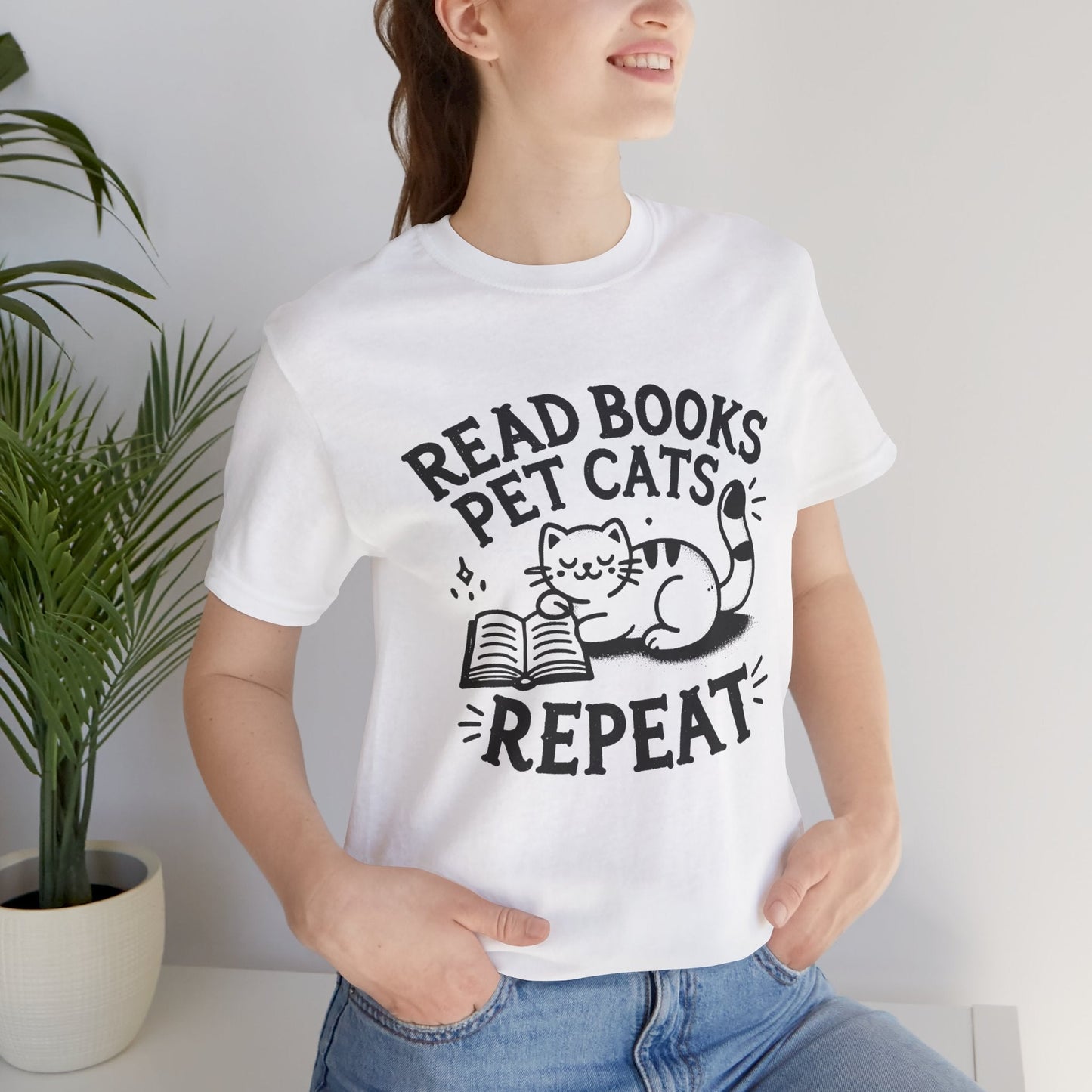 Cat Book Lover Tee