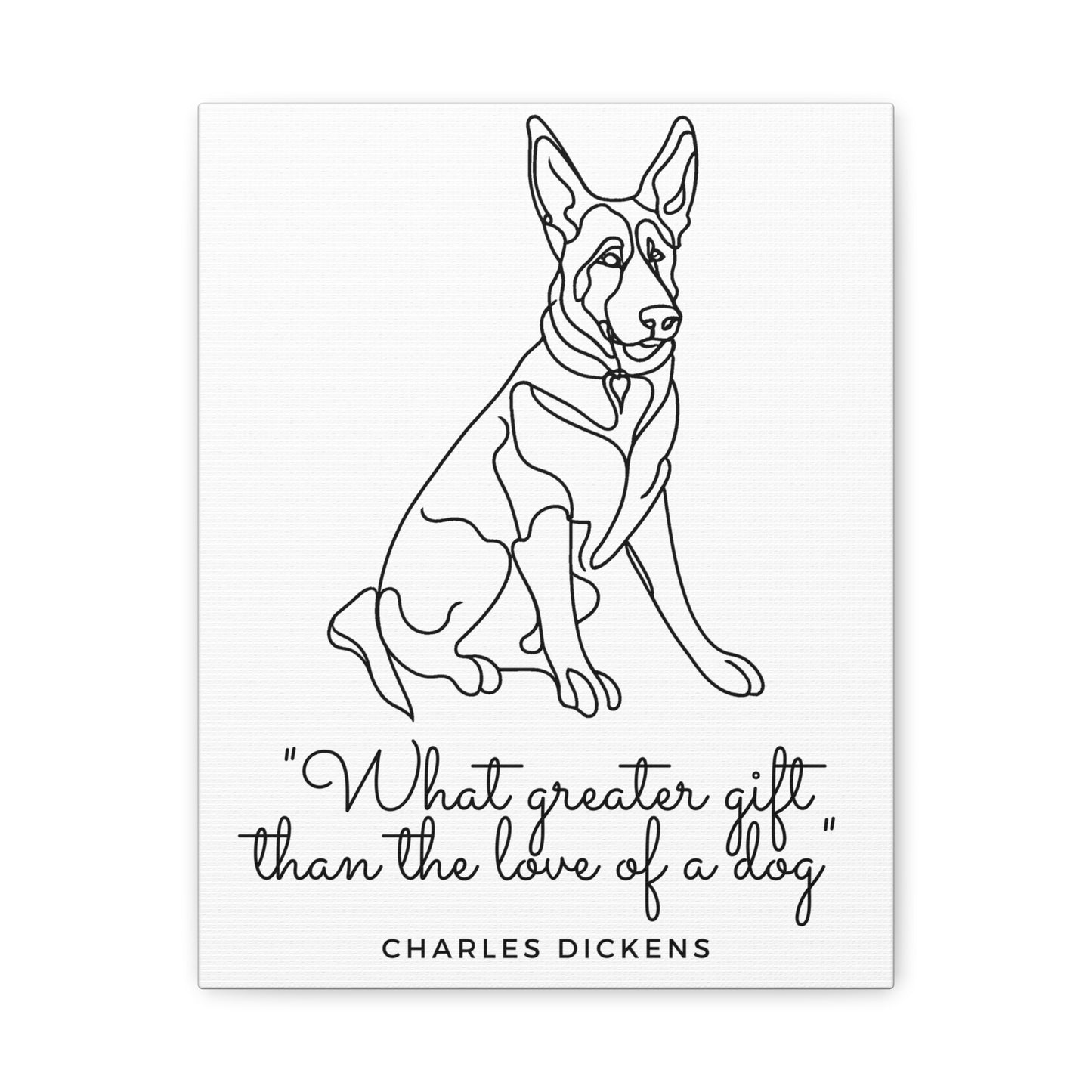 German Shepherd Line Art with quote Canvas Print