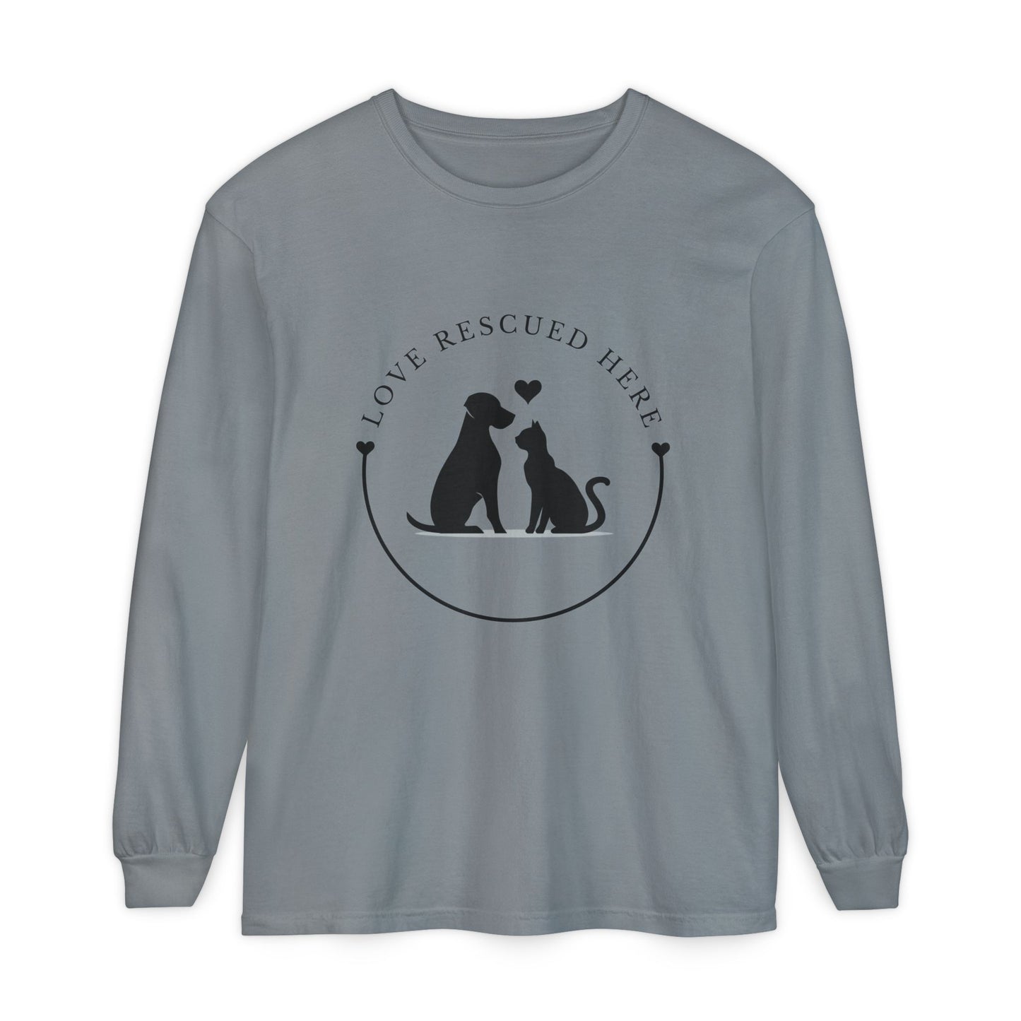 Love Rescued Here – Paws for a Cause Long Sleeve Tee - Novel Paws