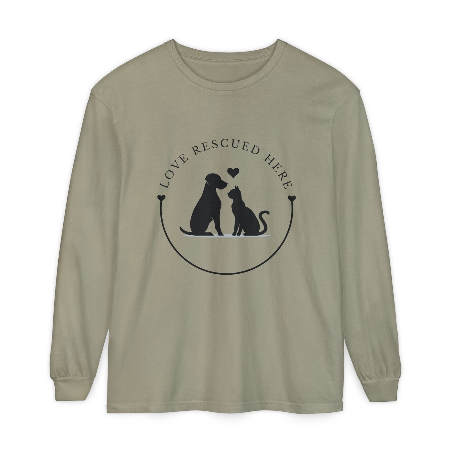 Love Rescued Here – Paws for a Cause Long Sleeve Tee - Novel Paws