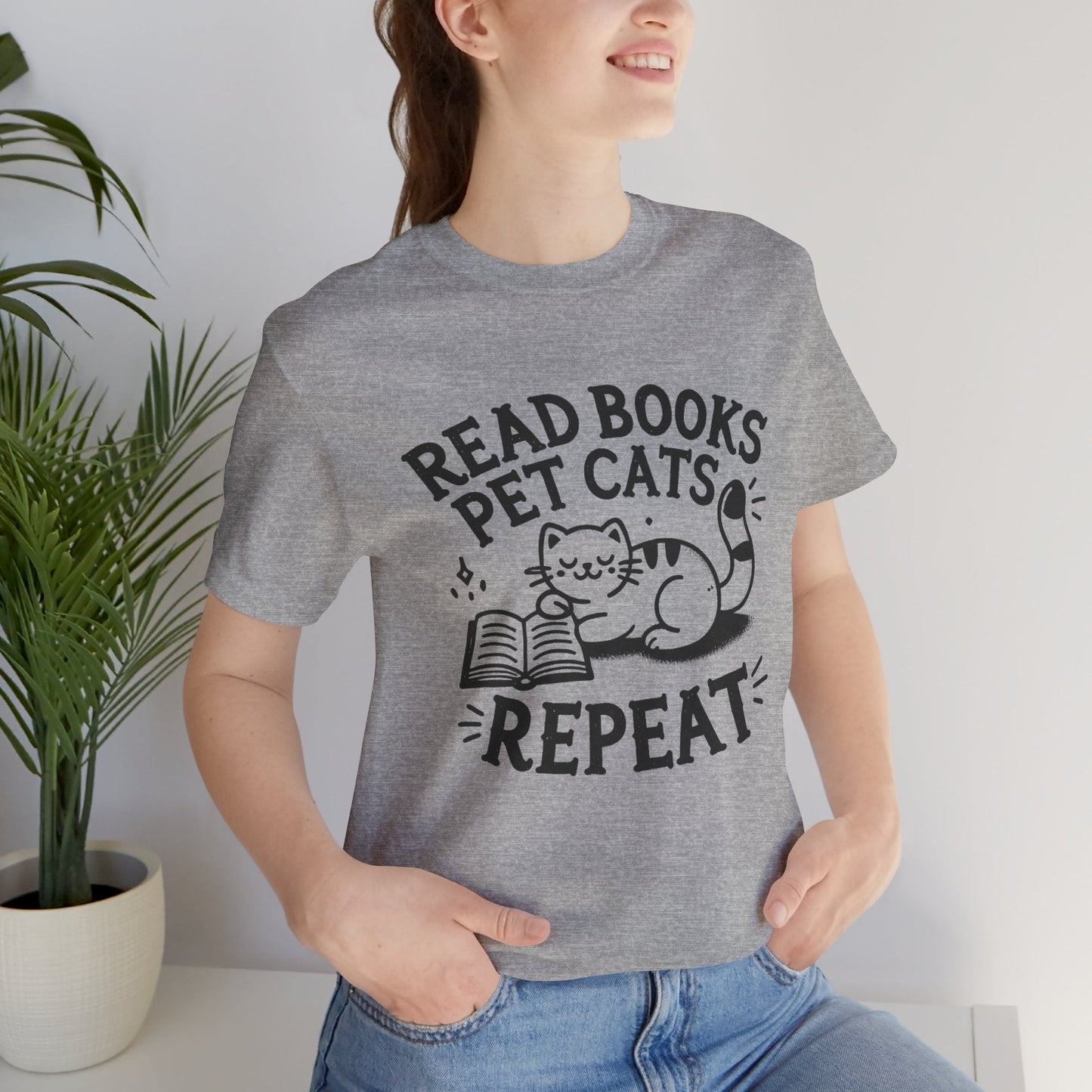Cat Book Lover Tee