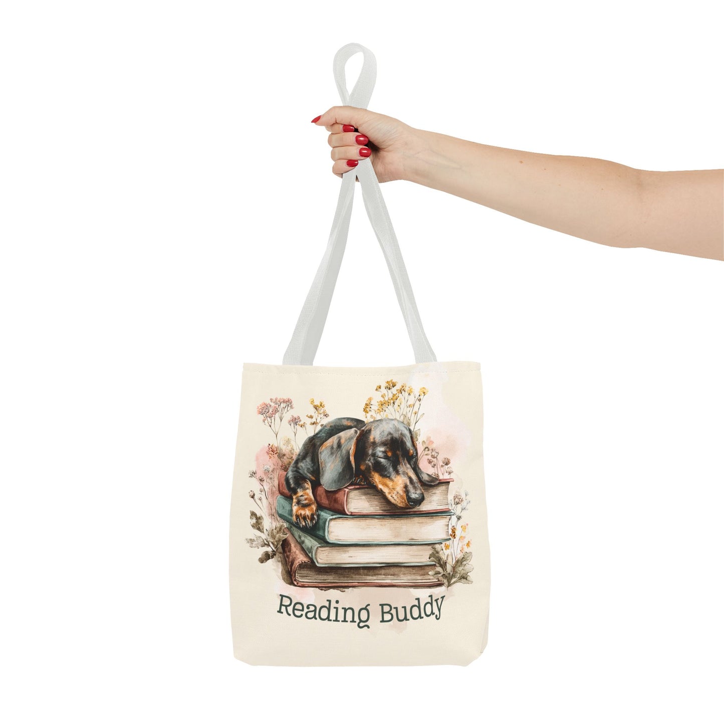 Reading Buddy Dachshund Tote Bag β Cozy Gift for Book & Dog Lovers - Novel Paws