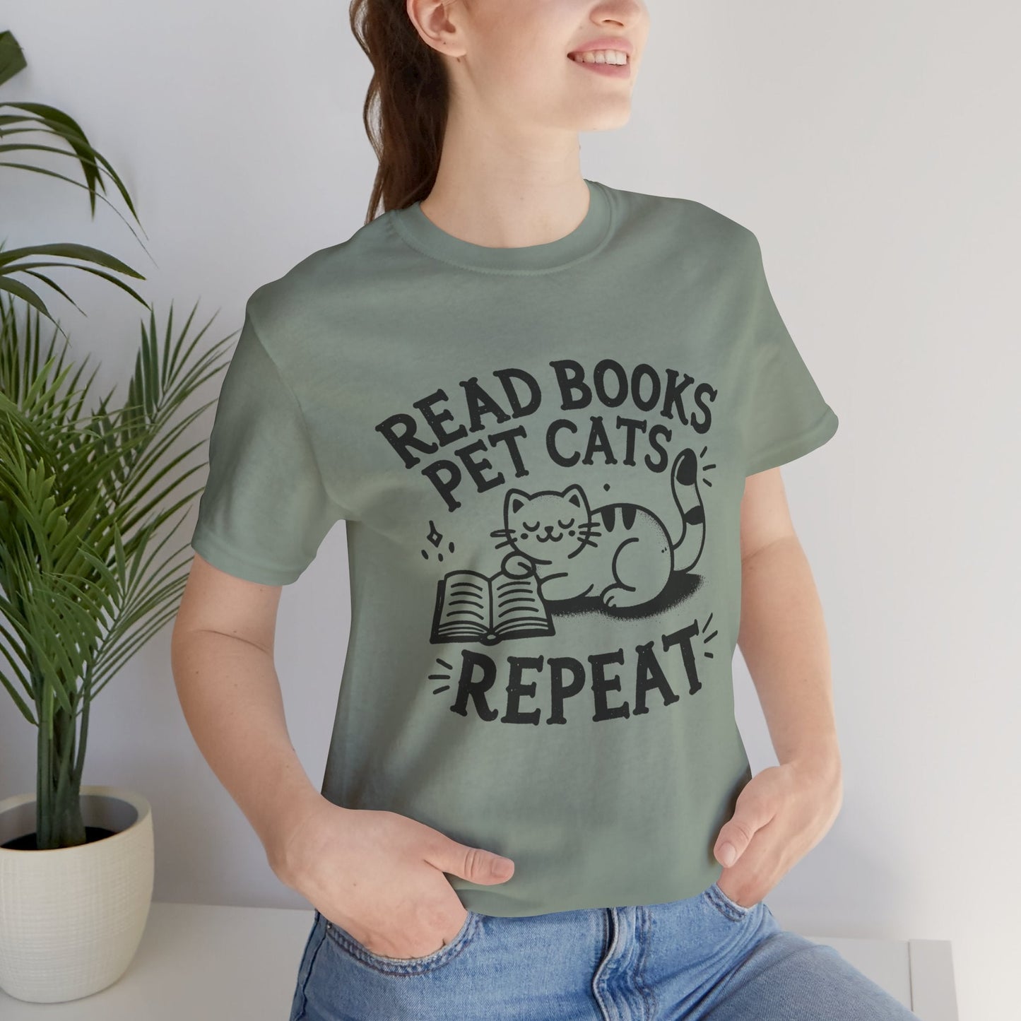 Cat Book Lover Tee