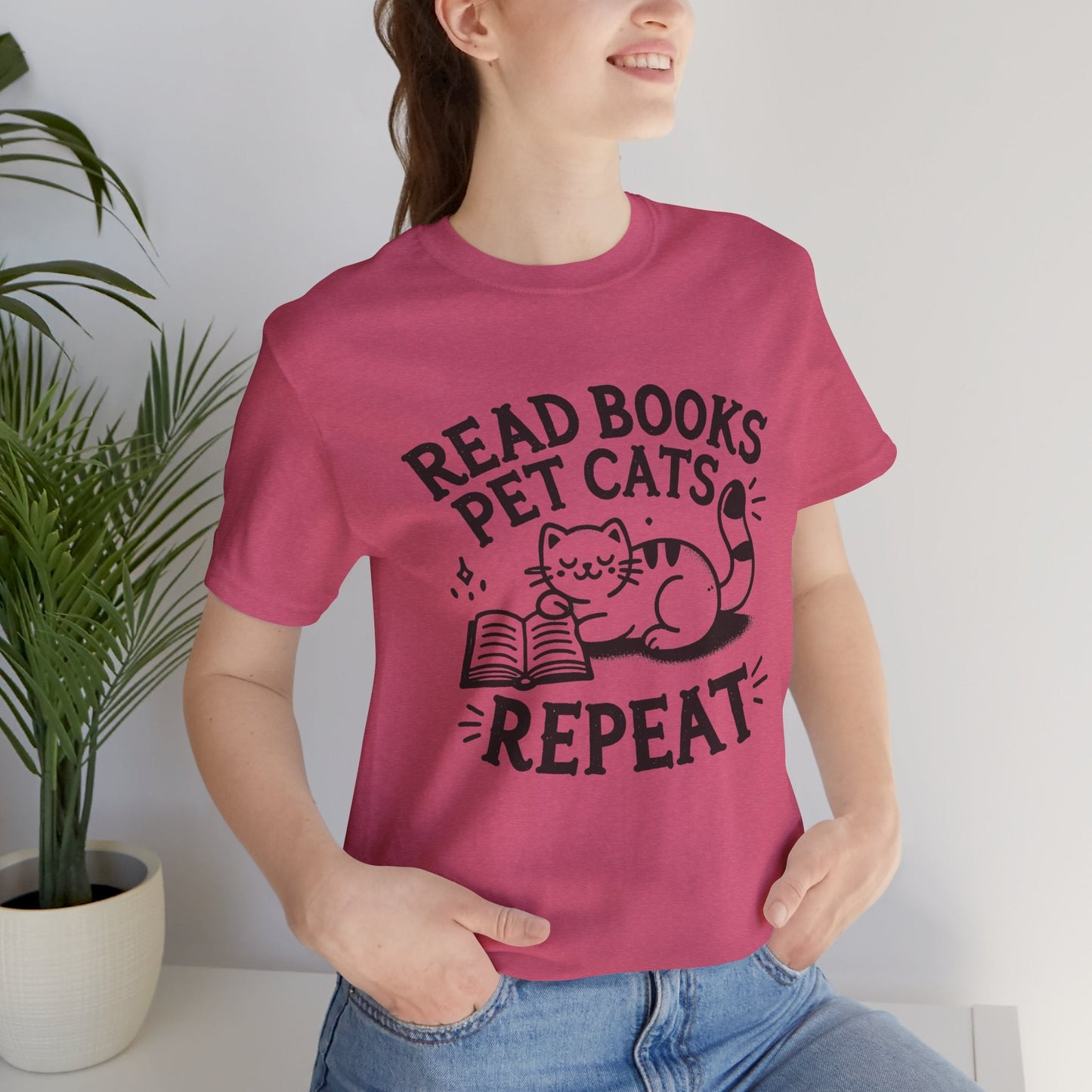 Cat Book Lover Tee