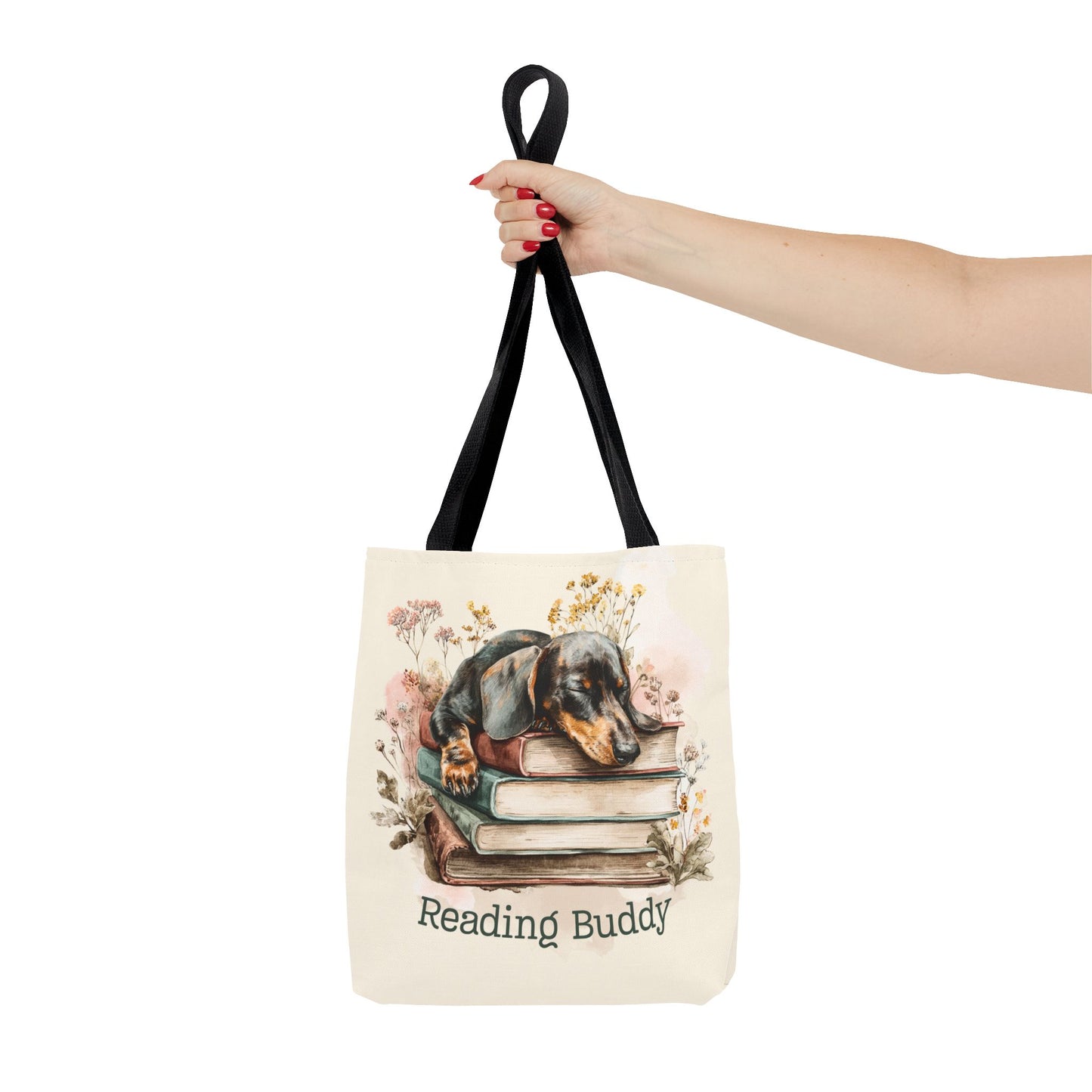 Reading Buddy Dachshund Tote Bag β Cozy Gift for Book & Dog Lovers - Novel Paws