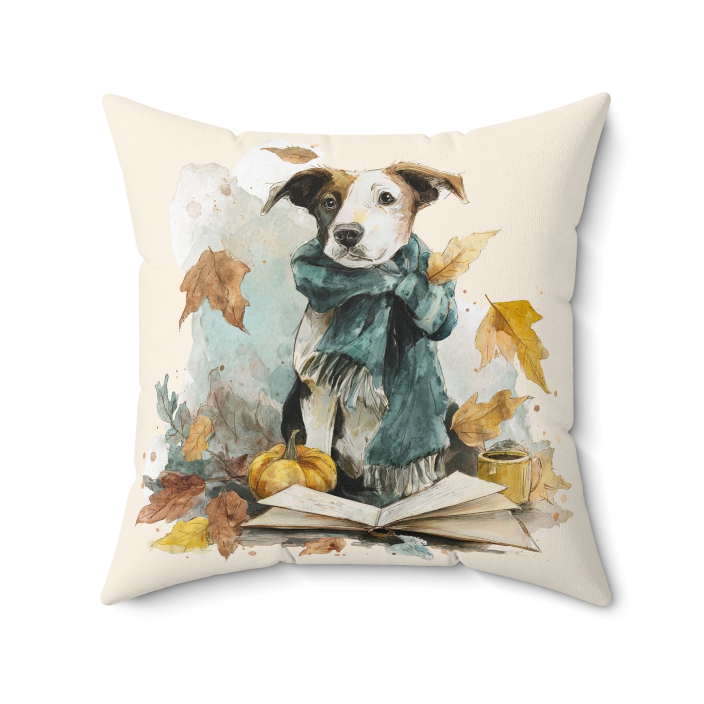 Cozy Dog-Themed Pillow, Decorative Cushion, Fall Home Decor, Pet Lover Gift, Autumn Accent, Personalized Pet Pillow
