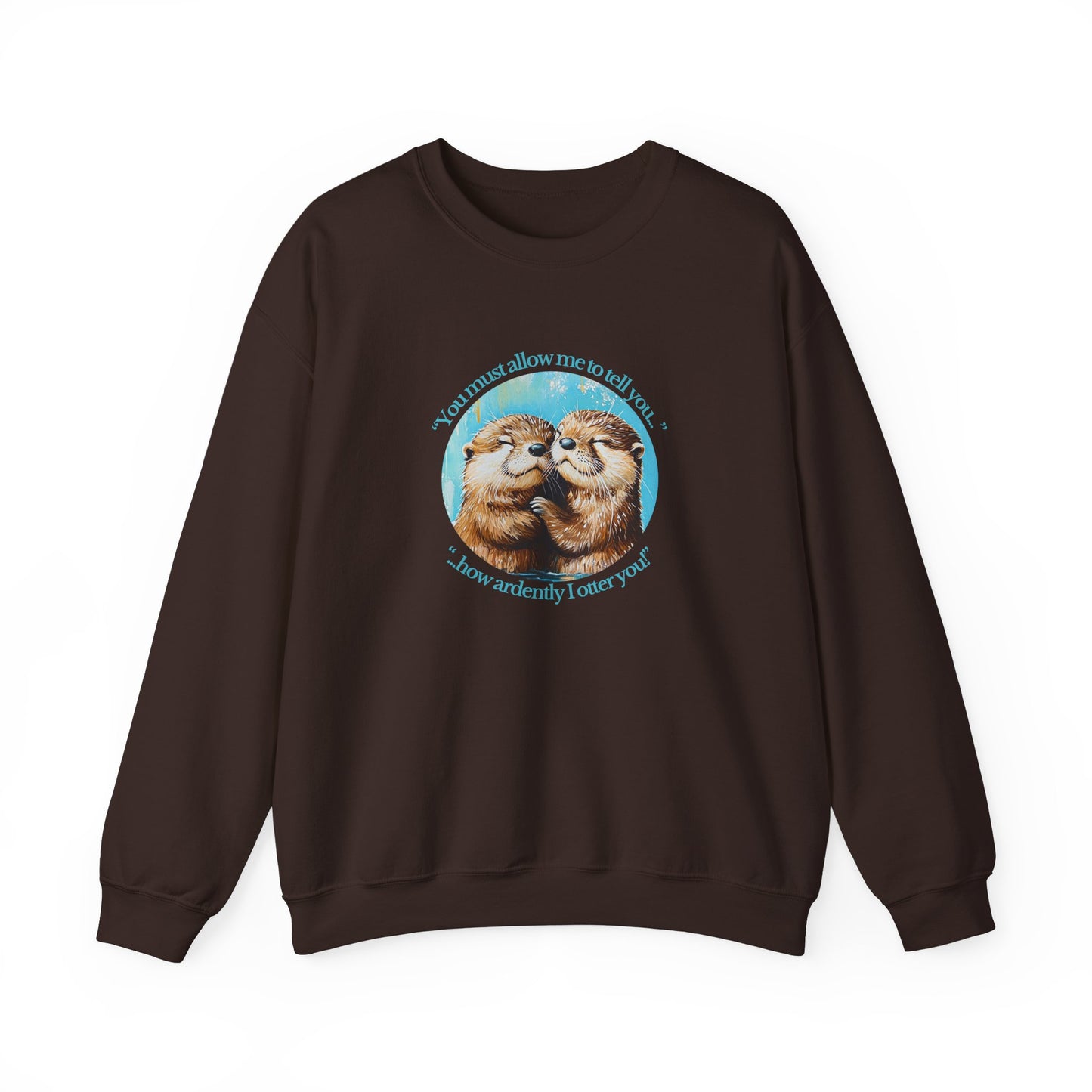 Crewneck Sweatshirt - Cute Otters Pride & Prejudice Quote