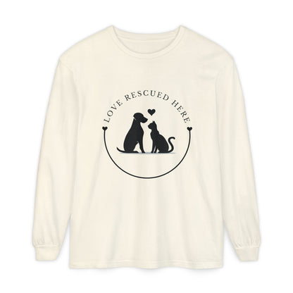 Love Rescued Here Cat and Dog Adoption Long Sleeve T-Shirt