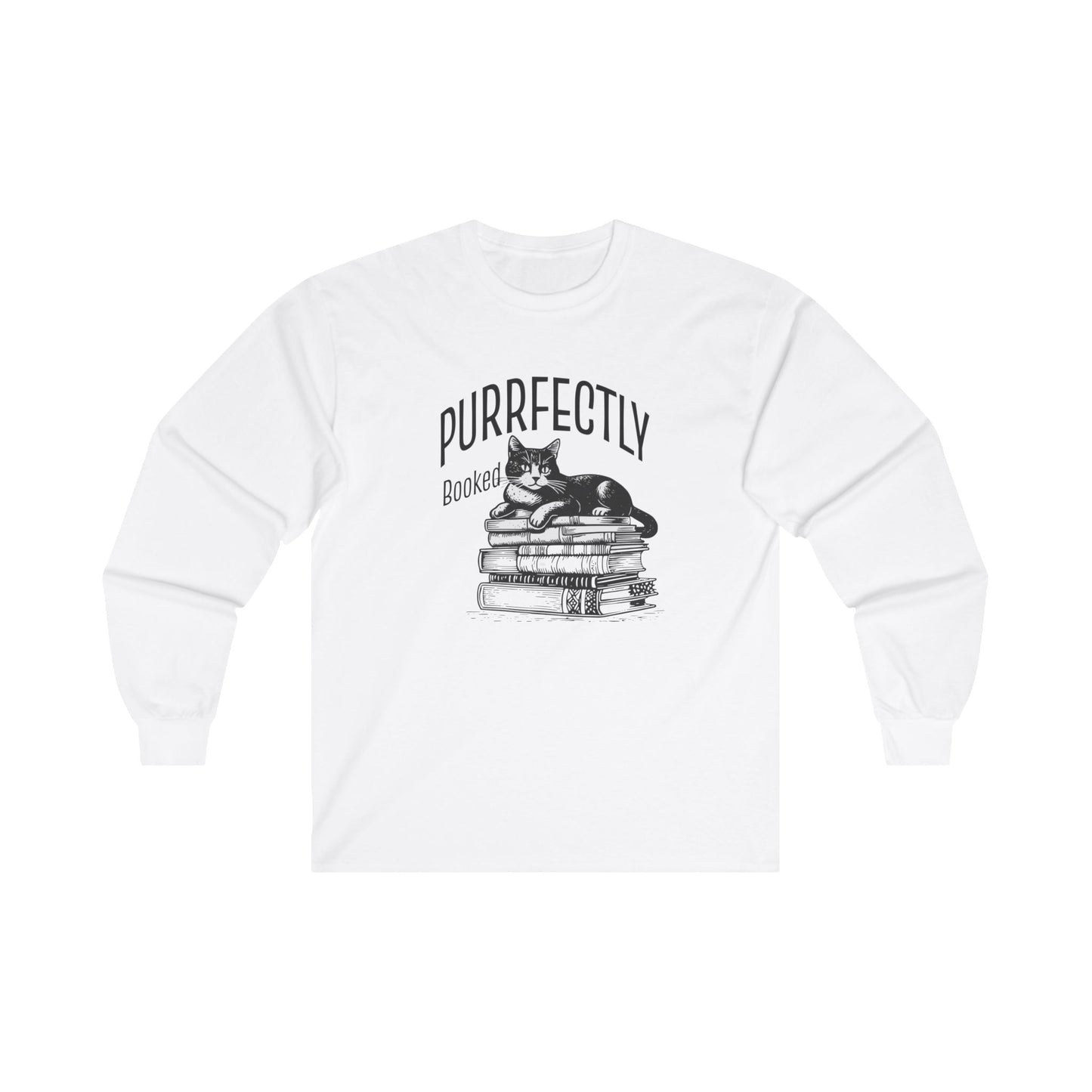 Cat Vintage Unisex Long Sleeve Tee - Purrfectly Booked