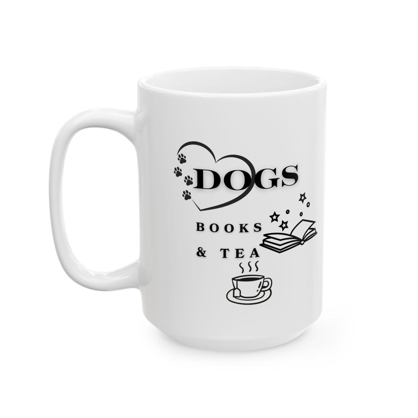 Mug Dogs Books and Tea Ceramic