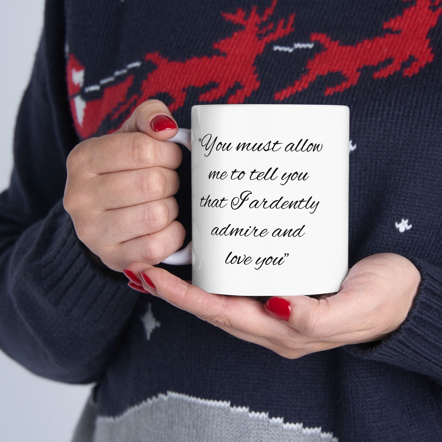 Ceramic Mug - Corgi Dressed as Mr Darcy with Love Quote