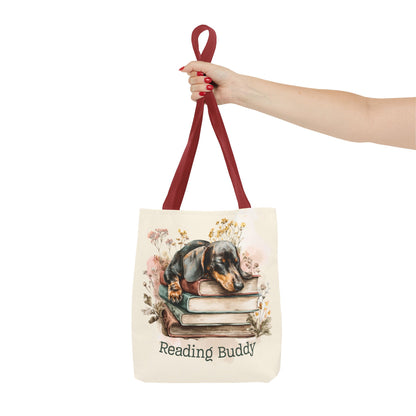 Reading Buddy Dachshund Tote Bag – Cozy Gift for Book & Dog Lovers - Novel Paws