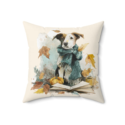 Cozy Dog-Themed Pillow, Decorative Cushion, Fall Home Decor, Pet Lover Gift, Autumn Accent, Personalized Pet Pillow
