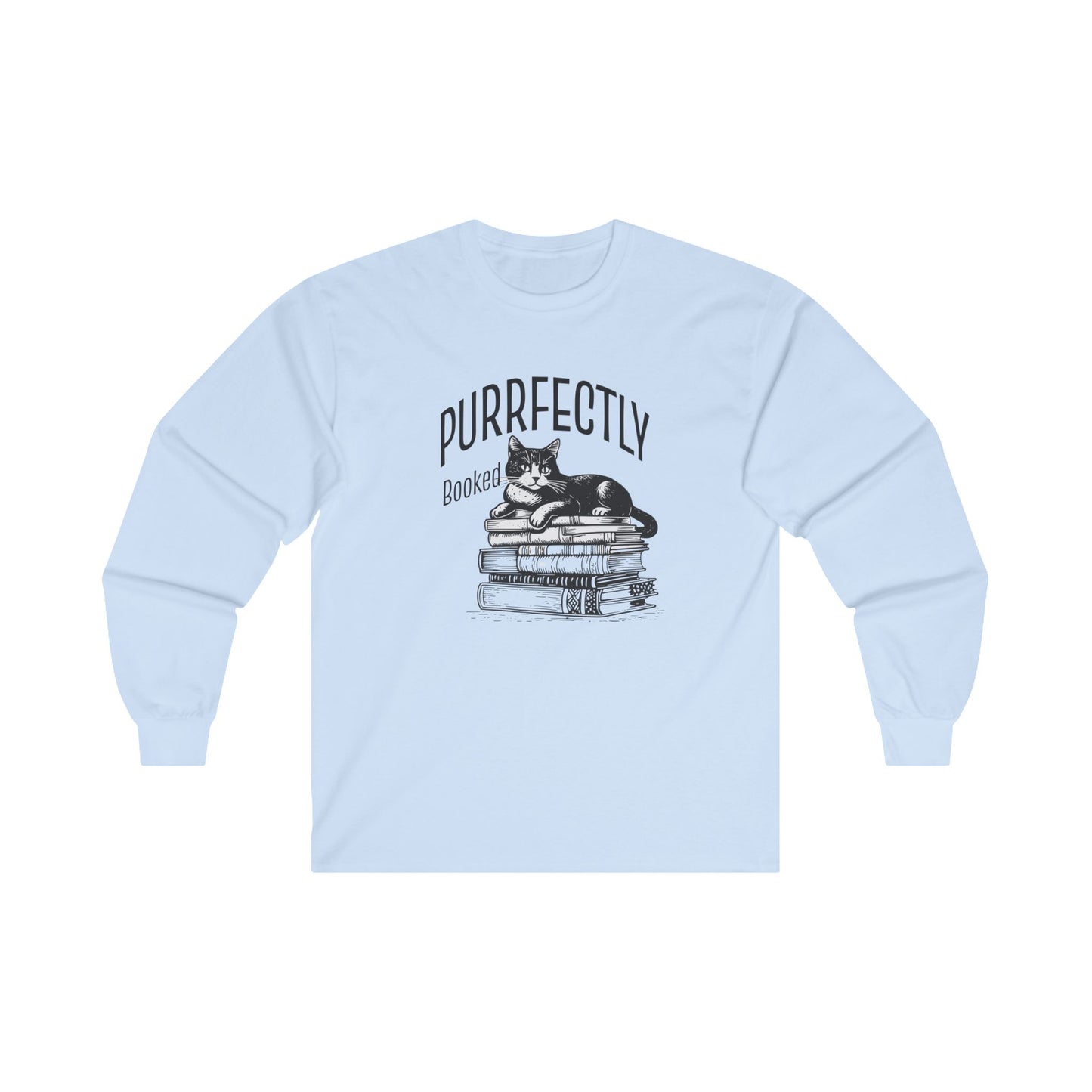 Cat Vintage Unisex Long Sleeve Tee - Purrfectly Booked