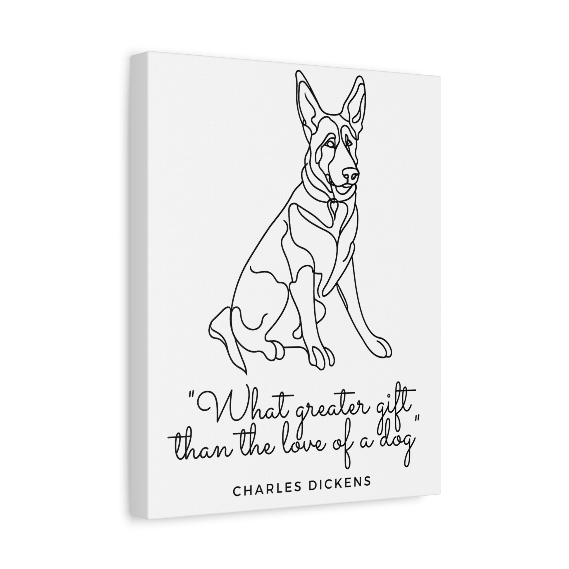 German Shepherd Line Art with quote Canvas Print