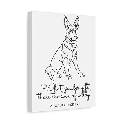 German Shepherd Line Art with quote Canvas Print