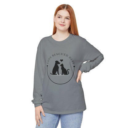 Love Rescued Here Cat and Dog Adoption Long Sleeve T-Shirt