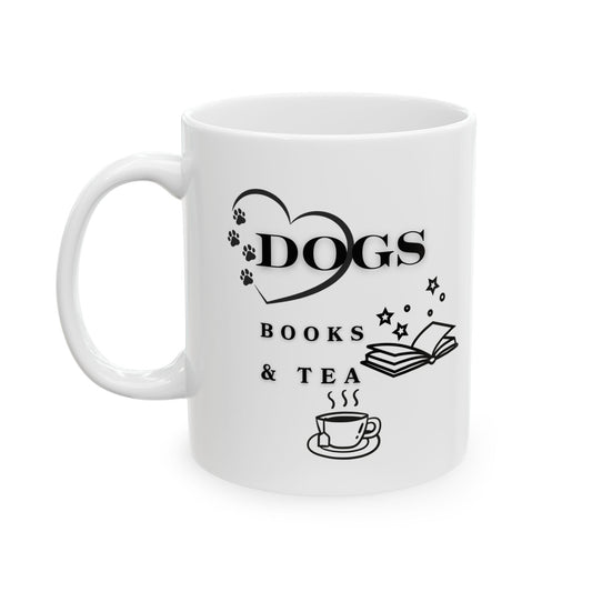 Mug Dogs Books and Tea Ceramic