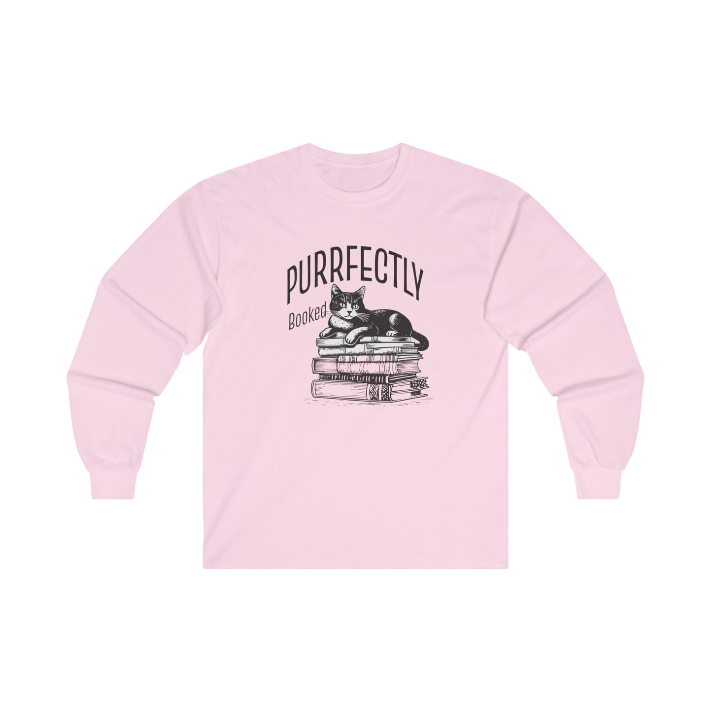 Cat Vintage Unisex Long Sleeve Tee - Purrfectly Booked