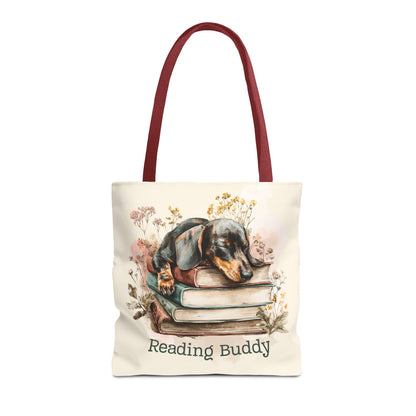 Reading Buddy Dachshund Tote Bag – Cozy Gift for Book & Dog Lovers - Novel Paws