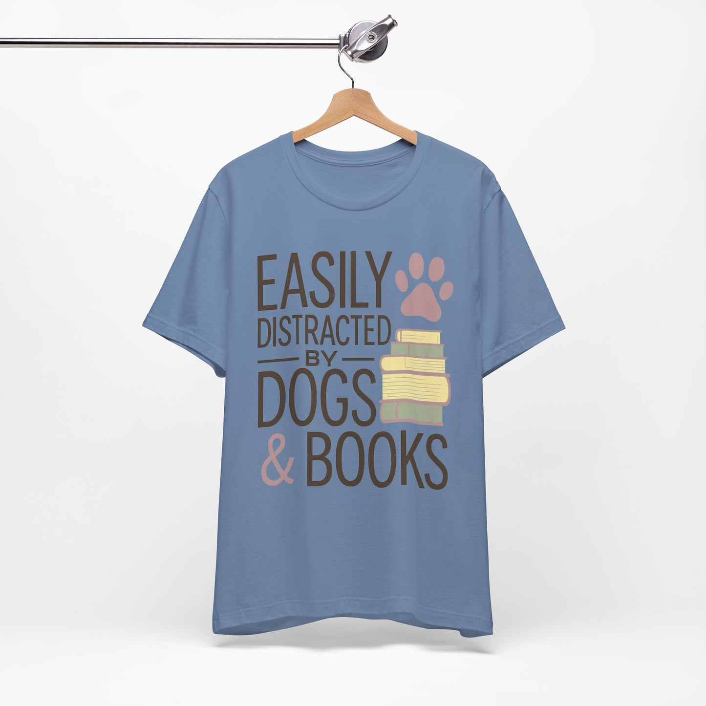Easily Distracted by Dogs & Books Tee