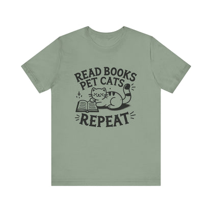 Cat Book Lover Tee