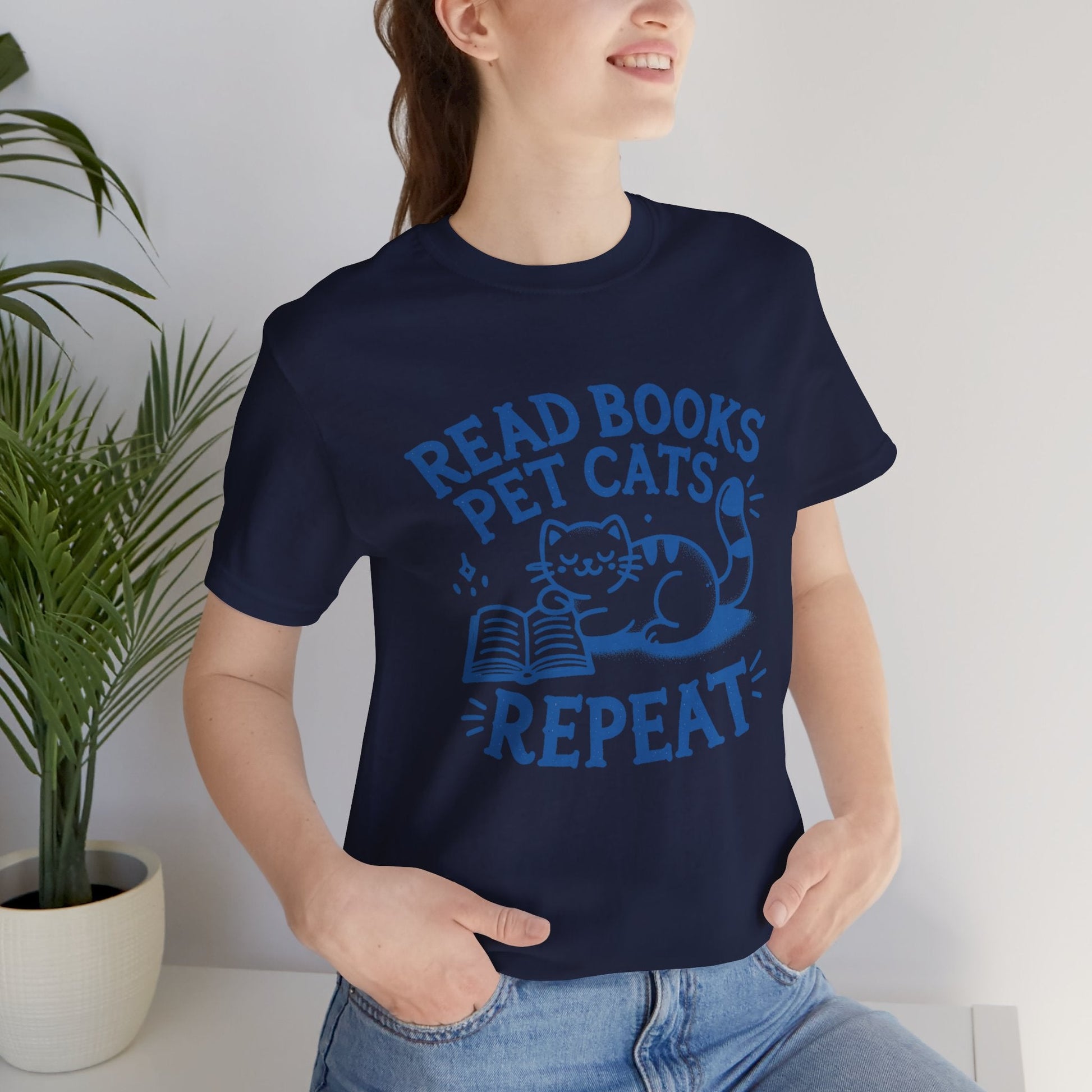 Cat Book Lover Tee