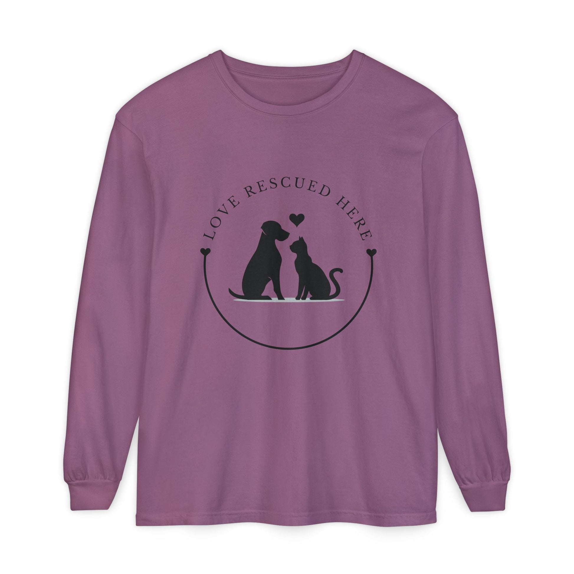 Love Rescued Here – Paws for a Cause Long Sleeve Tee - Novel Paws
