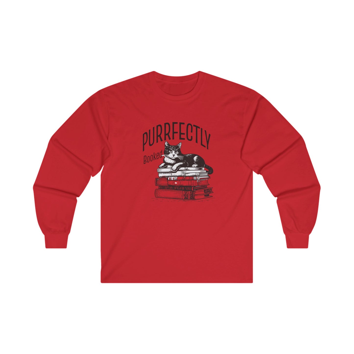 Cat Vintage Unisex Long Sleeve Tee - Purrfectly Booked