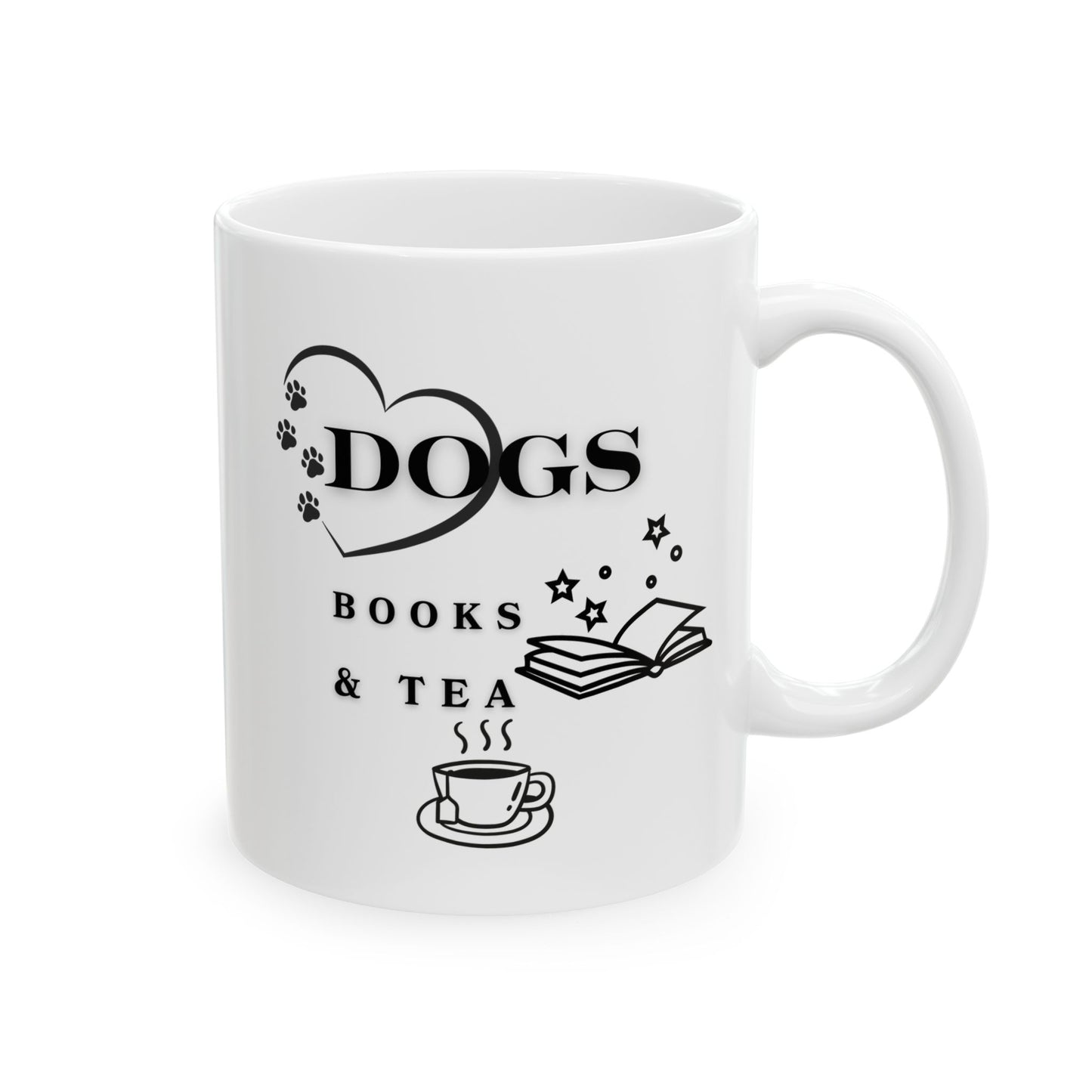 Mug Dogs Books and Tea Ceramic