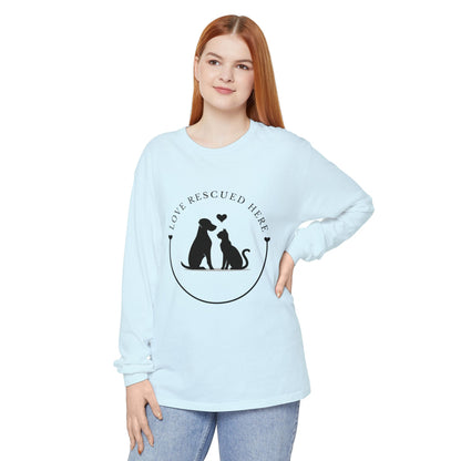 Love Rescued Here Cat and Dog Adoption Long Sleeve T-Shirt