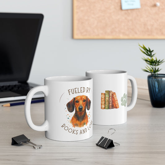 Fueled by Books and Love | Dachshund Mug - Novel Paws