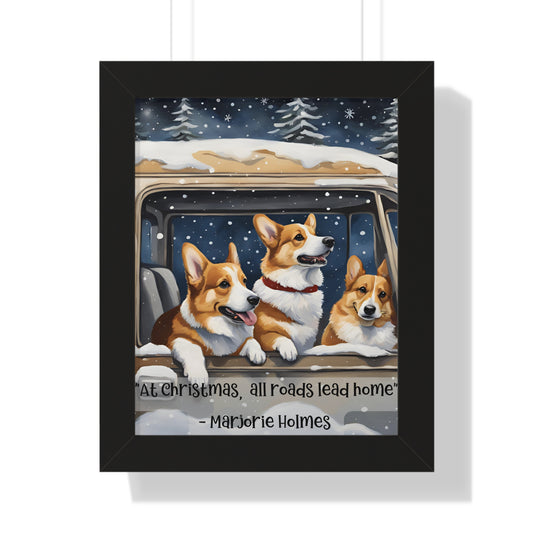 Vertical Poster - Corgis in Van Christmas Home Quote