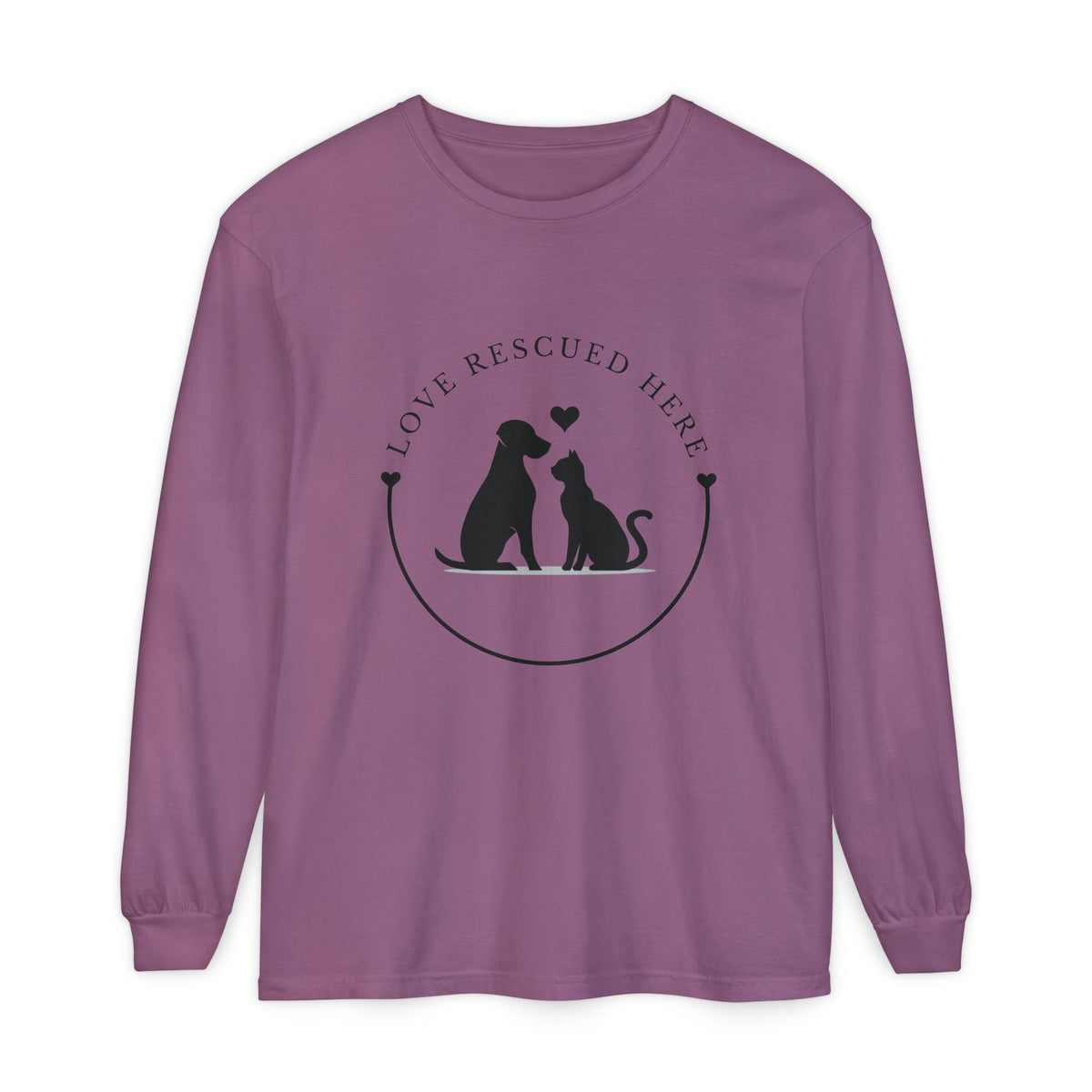 Love Rescued Here Cat and Dog Adoption Long Sleeve T-Shirt