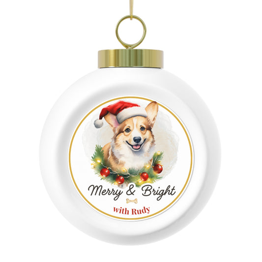 Personalized Dog Breed Christmas Ornament (Corgi)