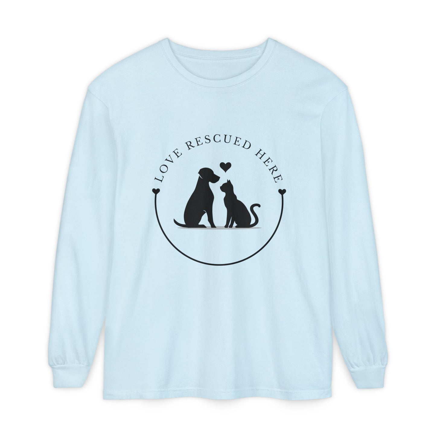 Love Rescued Here – Paws for a Cause Long Sleeve Tee - Novel Paws