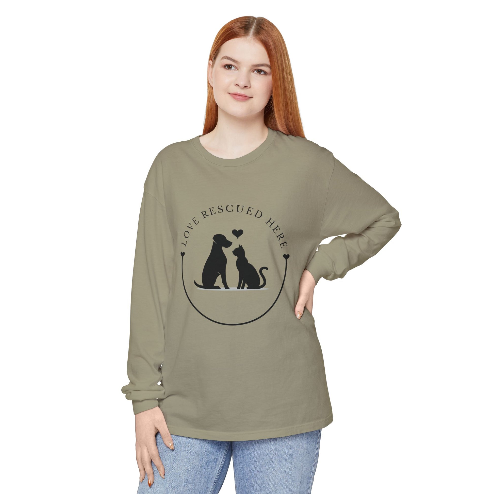 Love Rescued Here – Paws for a Cause Long Sleeve Tee - Novel Paws
