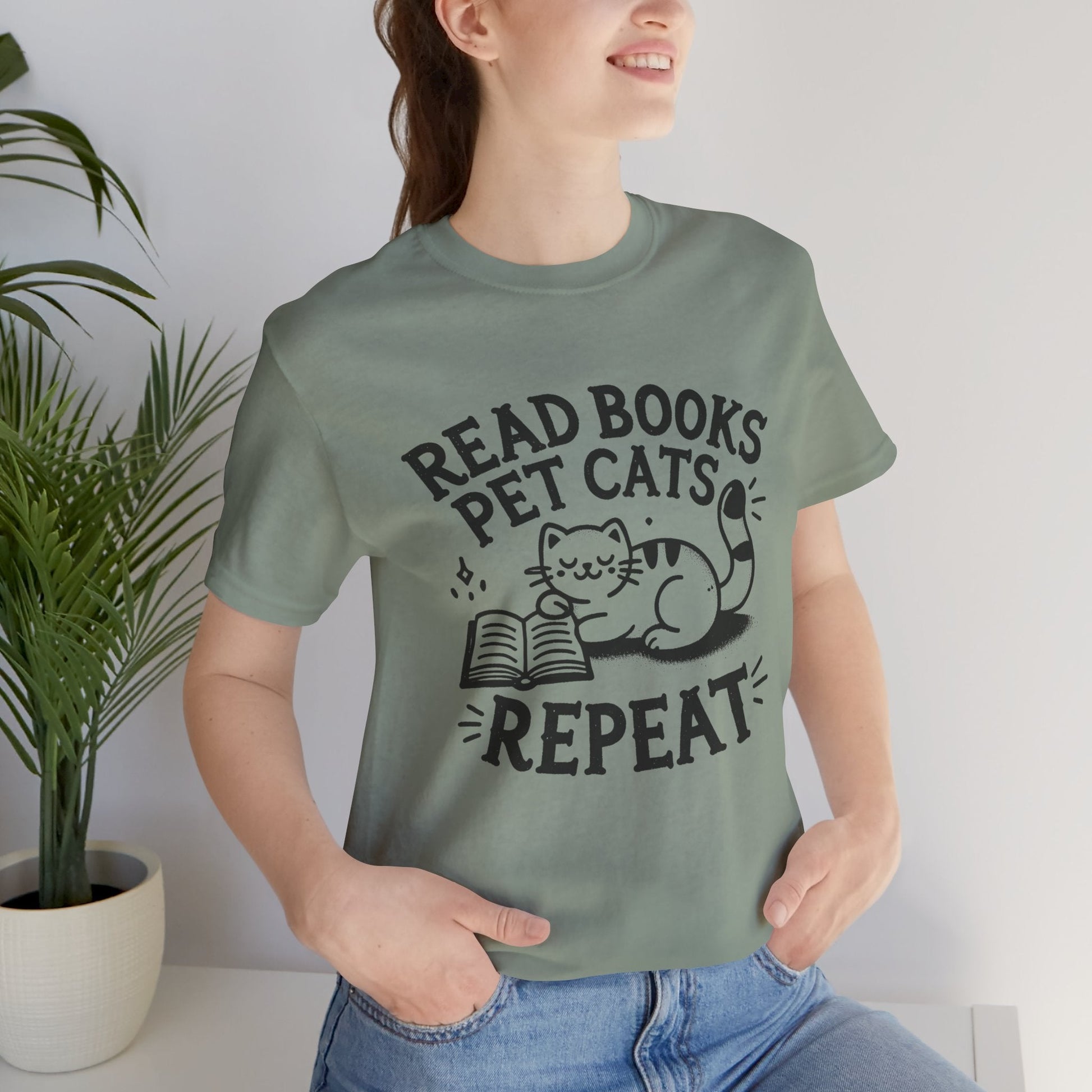 Cat Book Lover Tee