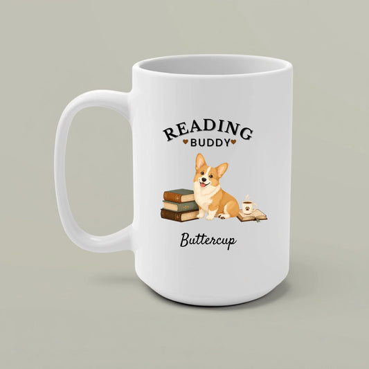 Personalized Reading Buddy Dog Mug -15oz