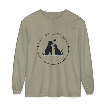 Love Rescued Here – Paws for a Cause Long Sleeve Tee - Novel Paws