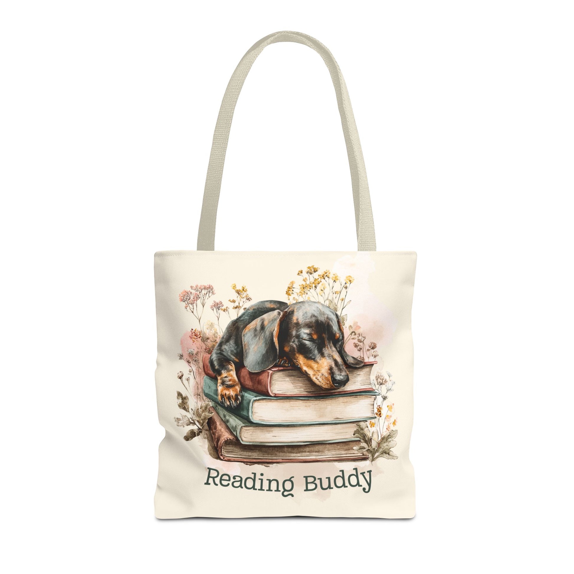 Reading Buddy Dachshund Tote Bag – Cozy Gift for Book & Dog Lovers - Novel Paws