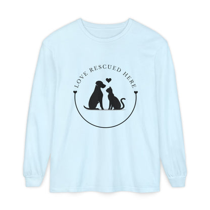 Love Rescued Here Cat and Dog Adoption Long Sleeve T-Shirt