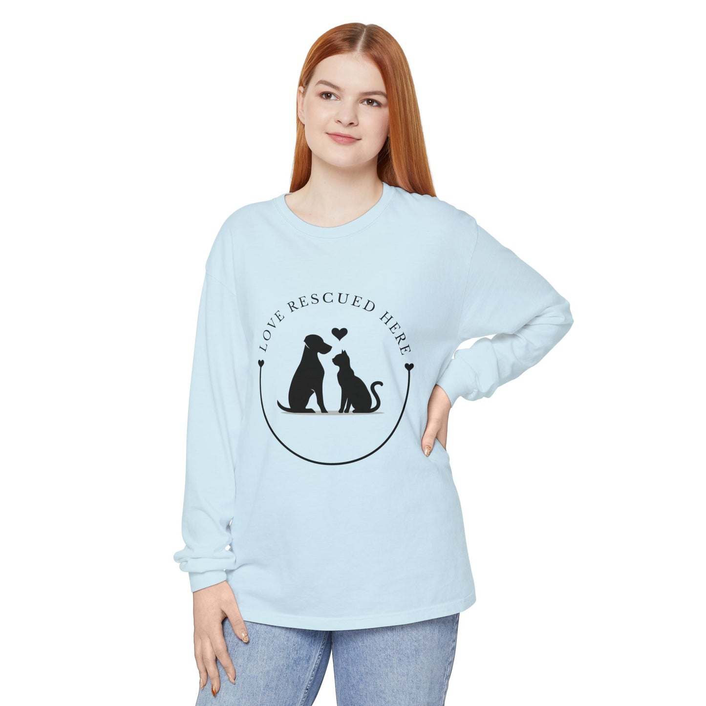 Love Rescued Here – Paws for a Cause Long Sleeve Tee - Novel Paws