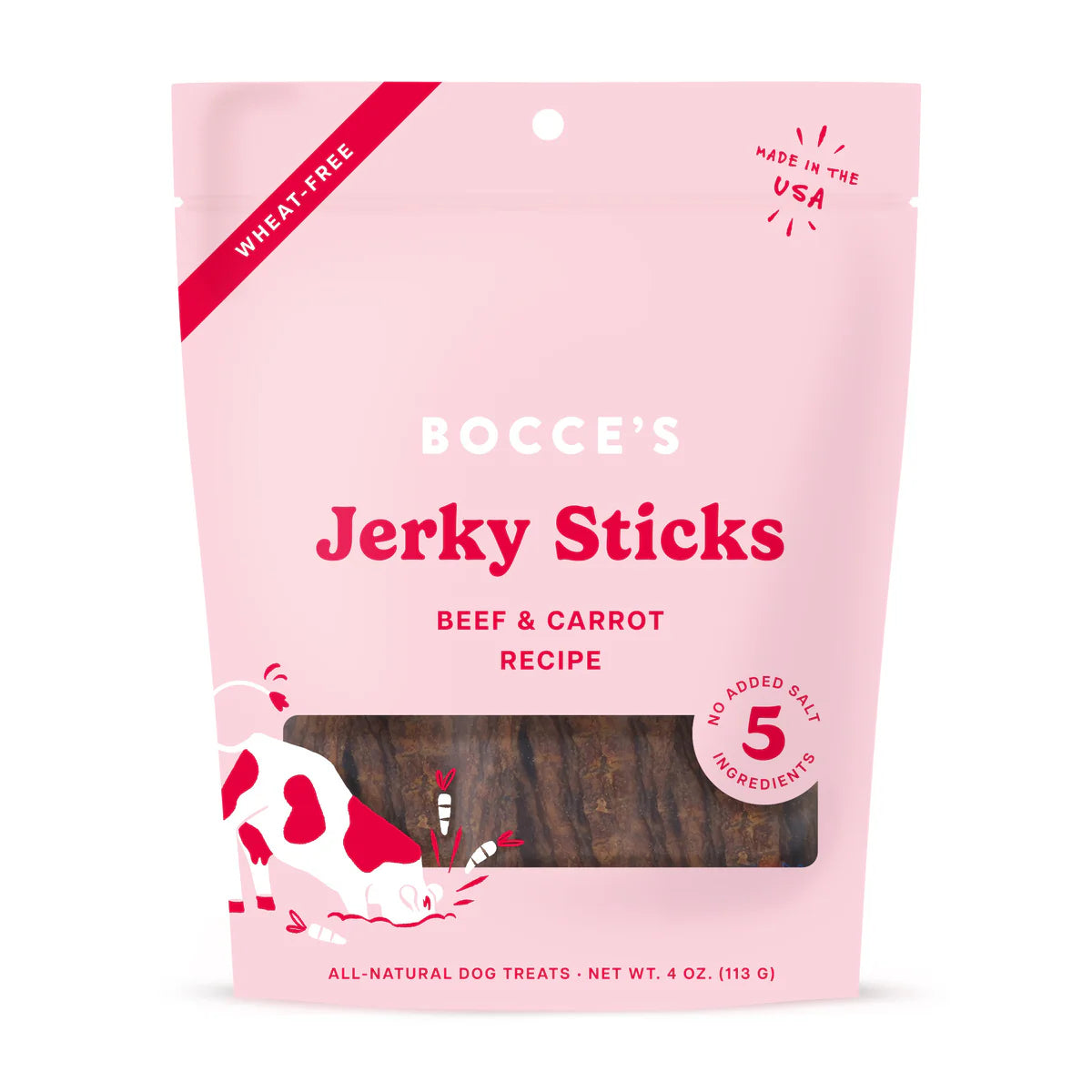 Bocce’s Bakery Beef Grazers Jerky Sticks (4oz) - Novel Paws